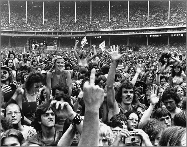 Cleveland Stadium Rock Concert Circa mid 1970's. Just think young lady in  center is probably a grandmother today! : r/TheWayWeWere