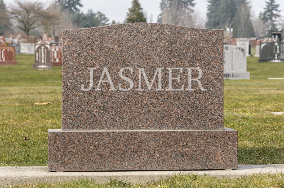 A recreation of the tombstone my friend picked out for me.