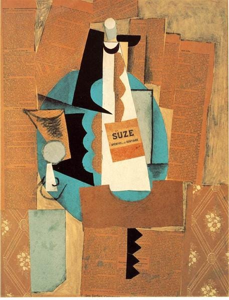 Glass and Bottle of Suze, 1912 - Pablo Picasso