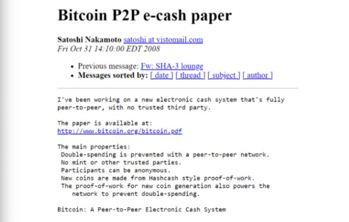 Email đính kèm sách trắng Bitcoin của Satoshi Nakamoto.