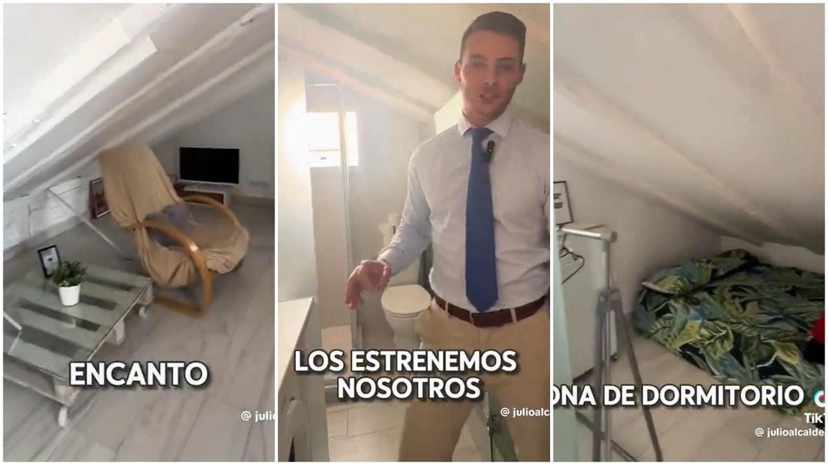 Varias capturas del vídeo sobre el ático de Chamberí