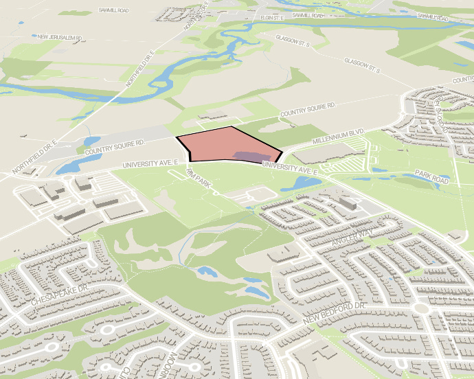 Map outlining the parcel of land approved by council to become housing