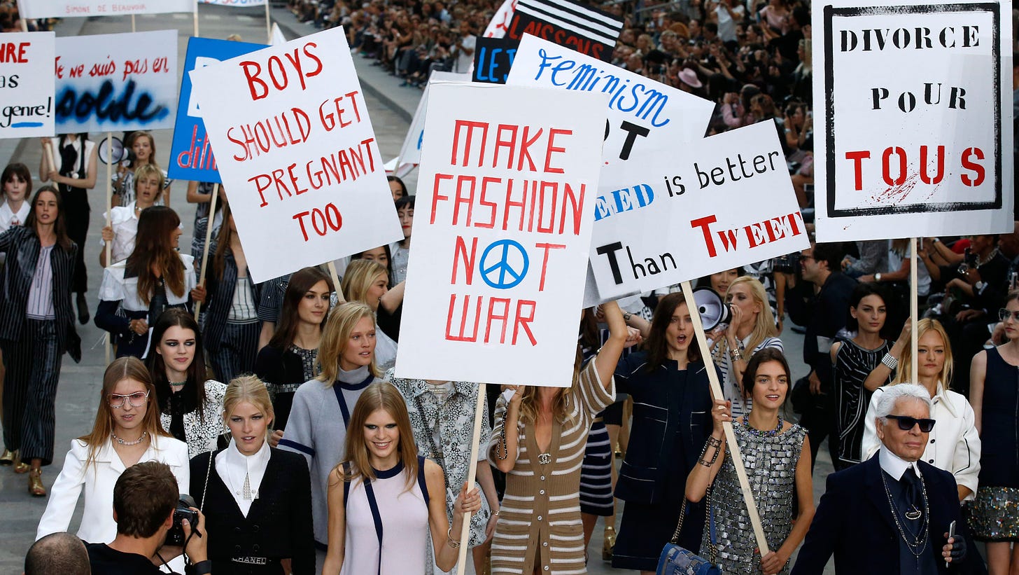 Chanel stages Paris Fashion Week protest