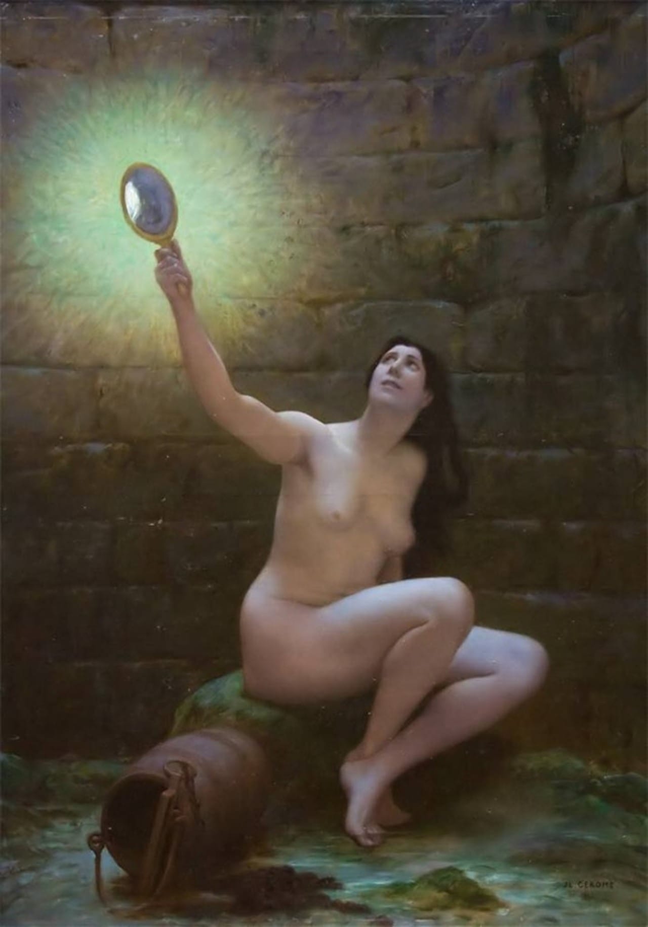 Truth is at the Bottom of the Well (1895), another work by Gérôme using the metaphors of Truth, her mirror, and the well.