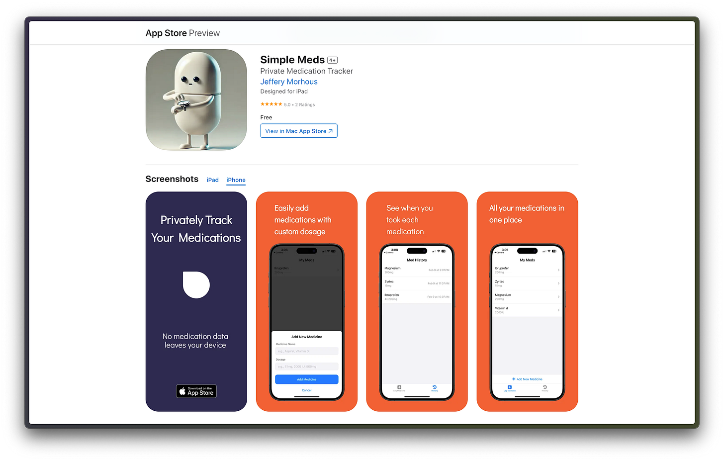 The Simple Meds App