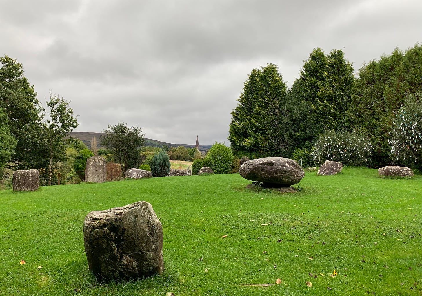 Stone Circle in grass meadow