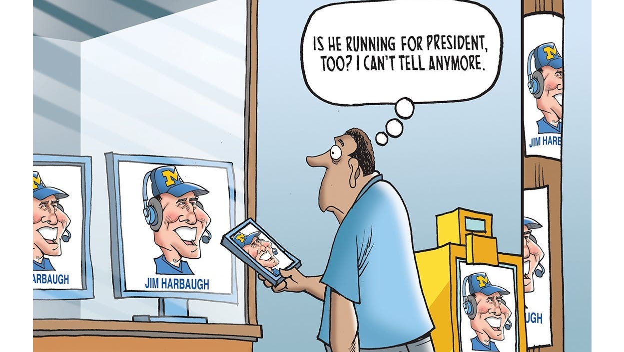 Jim Harbaugh cartoon caption contest winner!