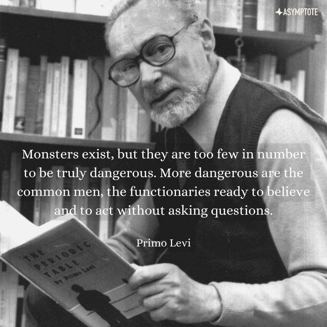 Asymptote Journal on X: "Primo Levi, Italian author, chemist, and Nazi  concentration camp survivor, was born #OTD in 1919. His testimony and war  reflections are immortalised in “If This Is a Man”