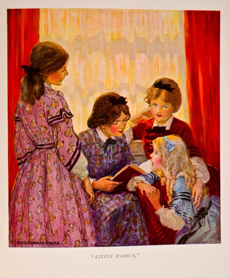 Boys and Girls of Bookland Little Women - Traditional visual art under  Public domain license