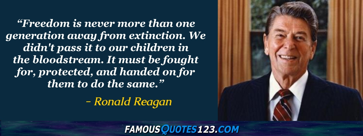 Ronald Reagan Quotes on Government, People, World and Freedom