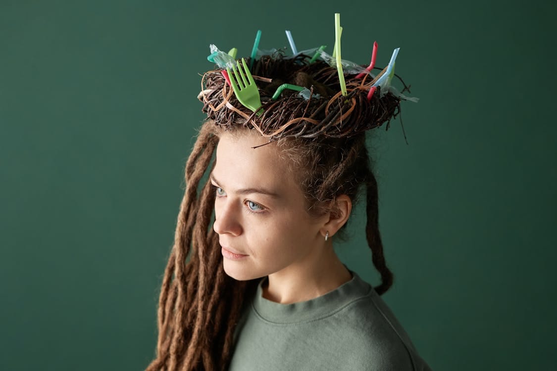 Free Woman with Art in her Hair Stock Photo