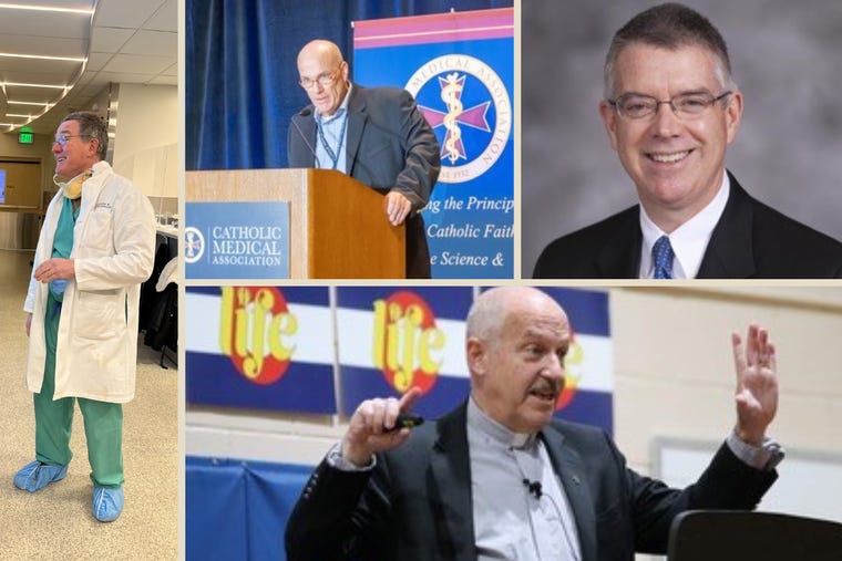 Clockwise, L to R: Drs. Arthur de Lorimier, Patrick Hunter, Timothy Millea and (Deacon) Patrick Lappert.