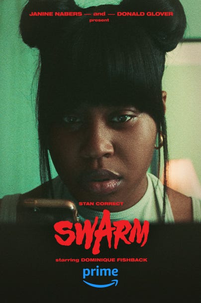 Poster for Swarm featuring lead actress Dominique Fishback
