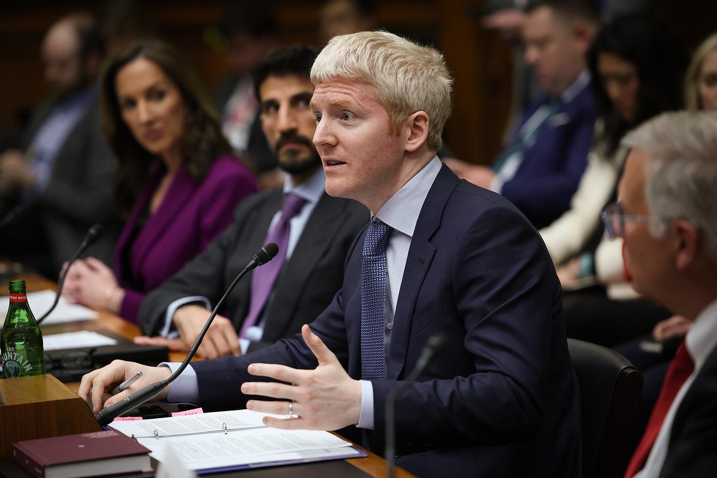 WASHINGTON, DC - MARCH 11: Patrick Collison, Co-Founder and CEO of Stripe, testifies before the House Financial Service Committee March 11, 2025 in Washington, DC. The committee heard testimony on the subject of “Navigating the Digital Payments Ecosystem: Examining a Federal Framework for Payment Stablecoins and Consequences of a U.S. Central Bank Digital Currency” during the hearing. (Photo by Win McNamee/Getty Images)