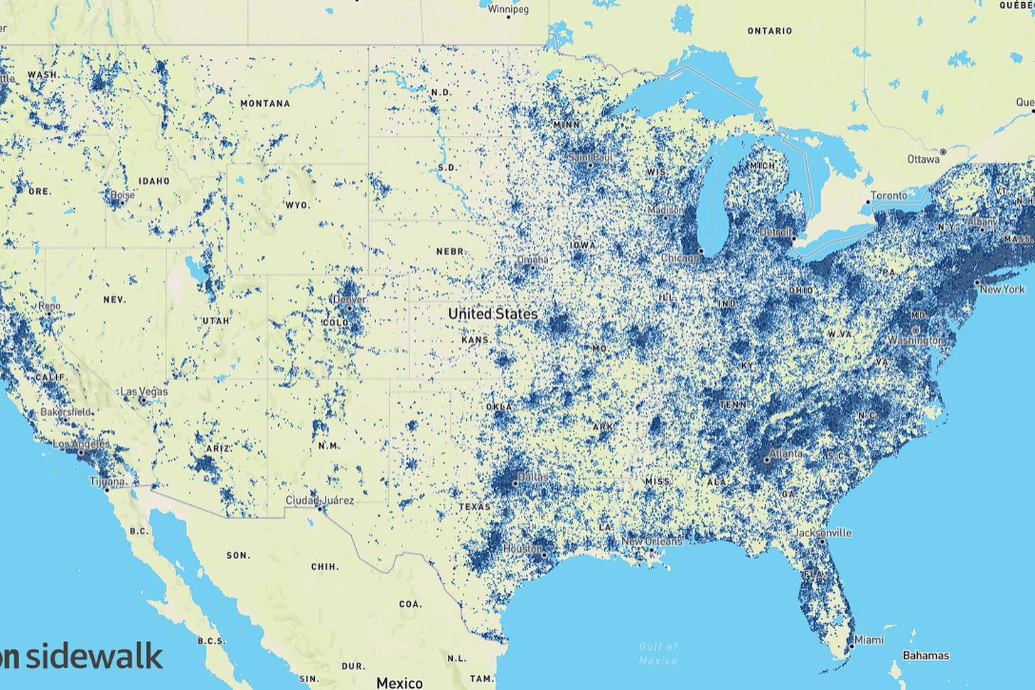 A Sidewalk coverage map claims the network reaches over 90 percent of the US population.