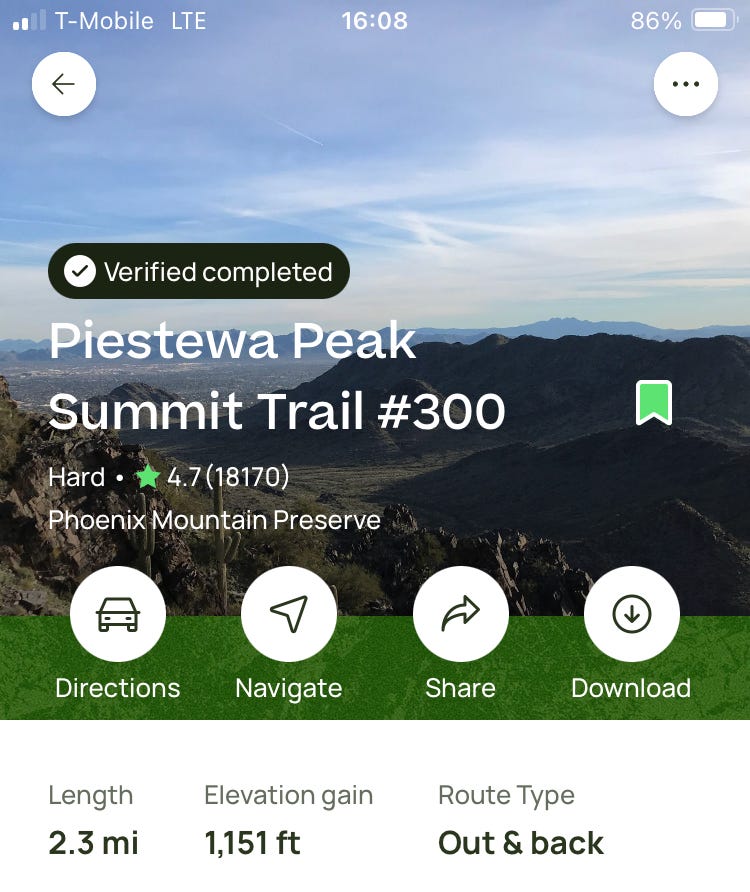 Piestewa Peak Summit Trail #300