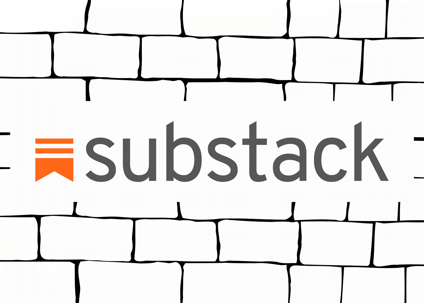 Logo di Substack su uno sfondo di mattoni in bianco e nero.