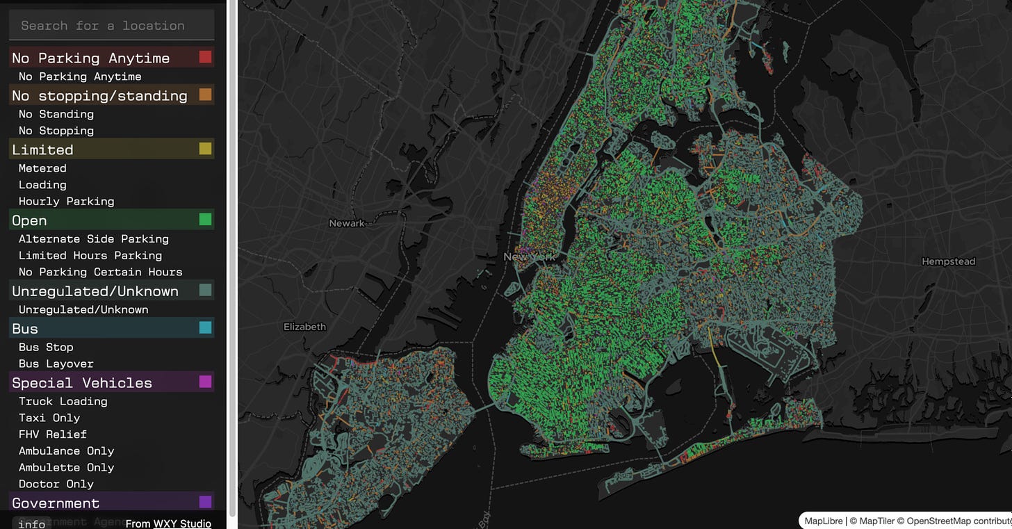 WXY Studio Parking Regulation Map