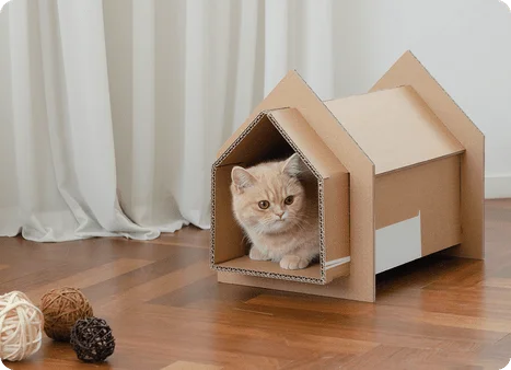 DIY pet house using upcycled materials