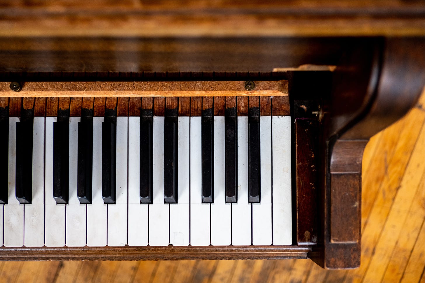 Close-up of piano keys