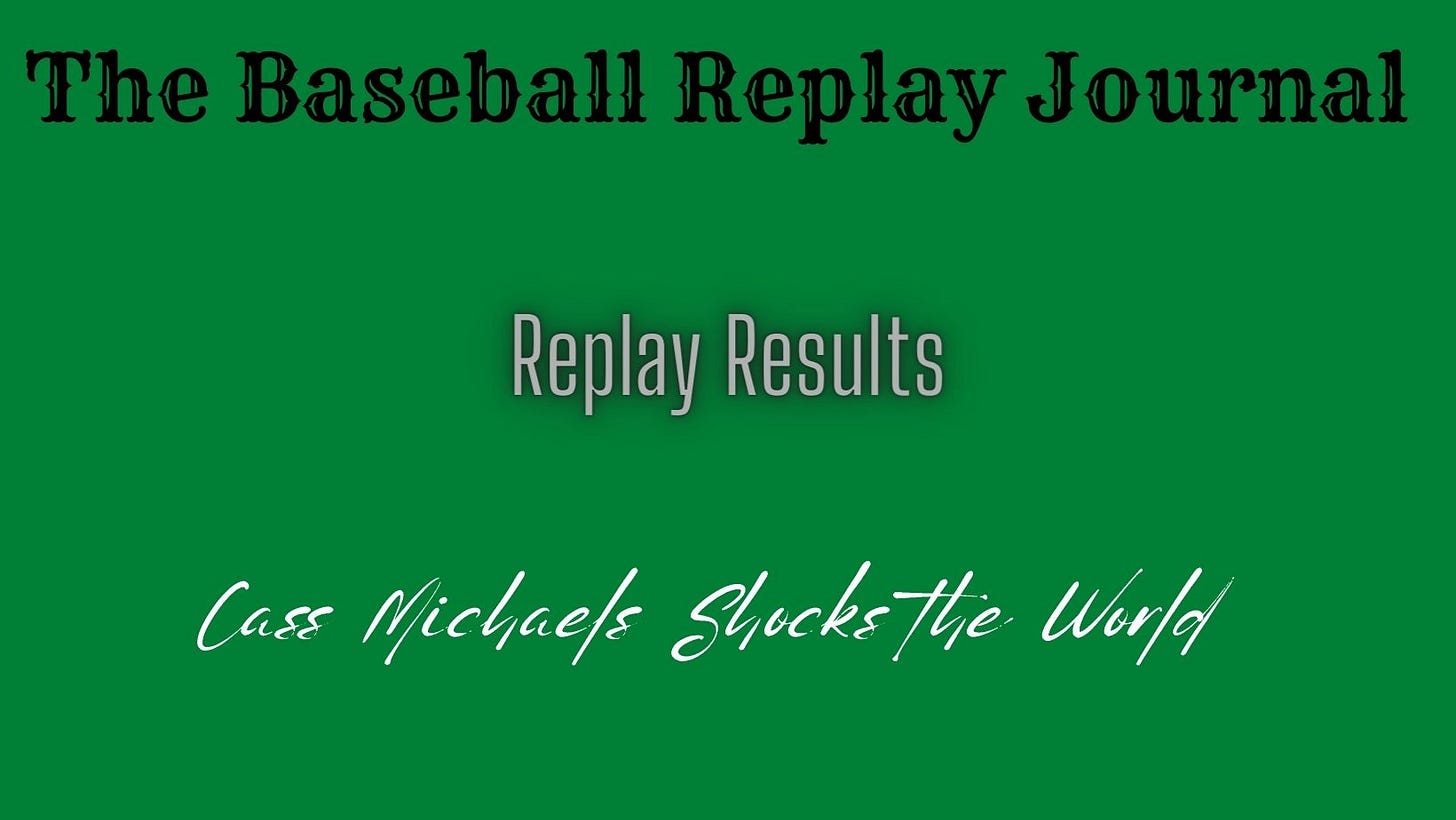 Baseball Replay Journal 1949