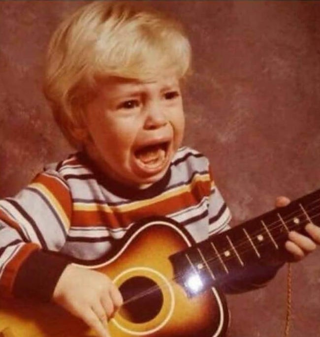 Guitar crying kid Meme Generator - Imgflip