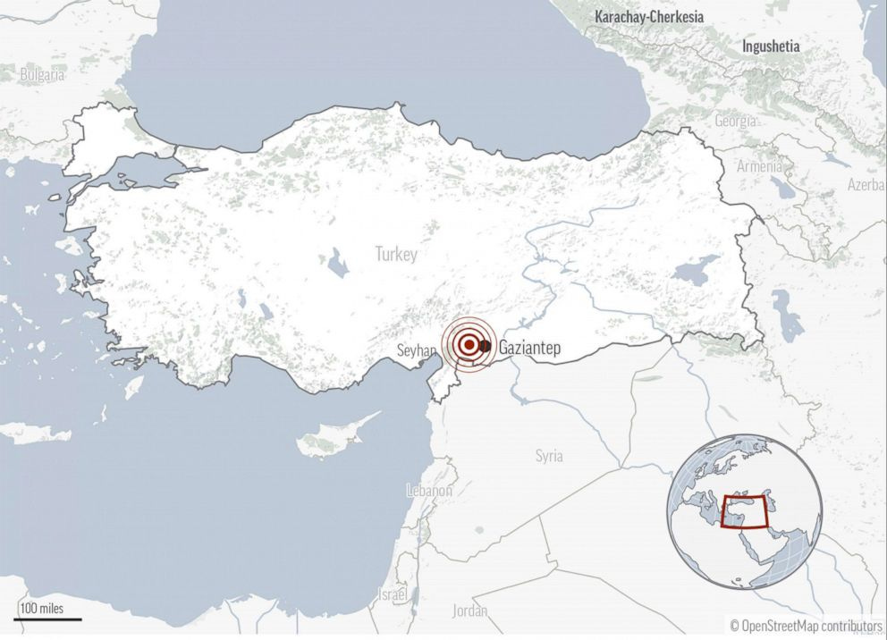 PHOTO: A 7.8 magnitude earthquake shook central Turkey early Monday and was followed by a strong aftershock.