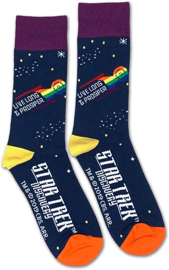 Star Trek: Discovery Pride Officially Licensed Unisex Crew Socks - One Size Fits Most