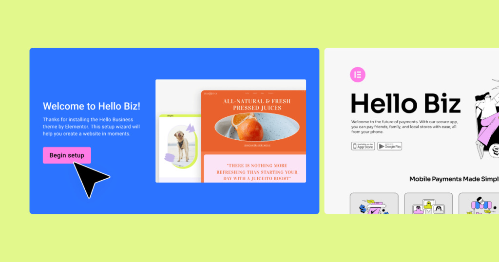 Hello Biz Setup min Introducing Hello Biz: A New Beginner Friendly WordPress Theme 1