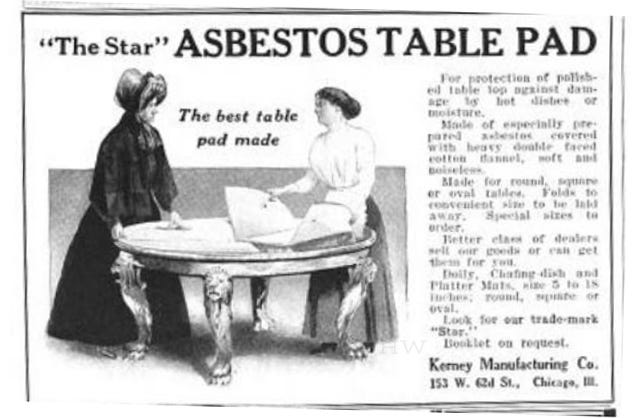 "The Star" Asbestos Table Pad. The best table pad made.