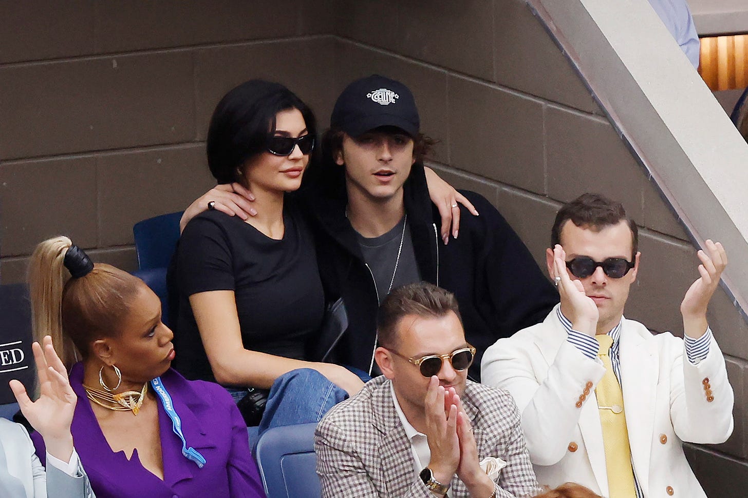 Timothe Chalamet and Kylie Jenner Lob PDA at US Open Finals