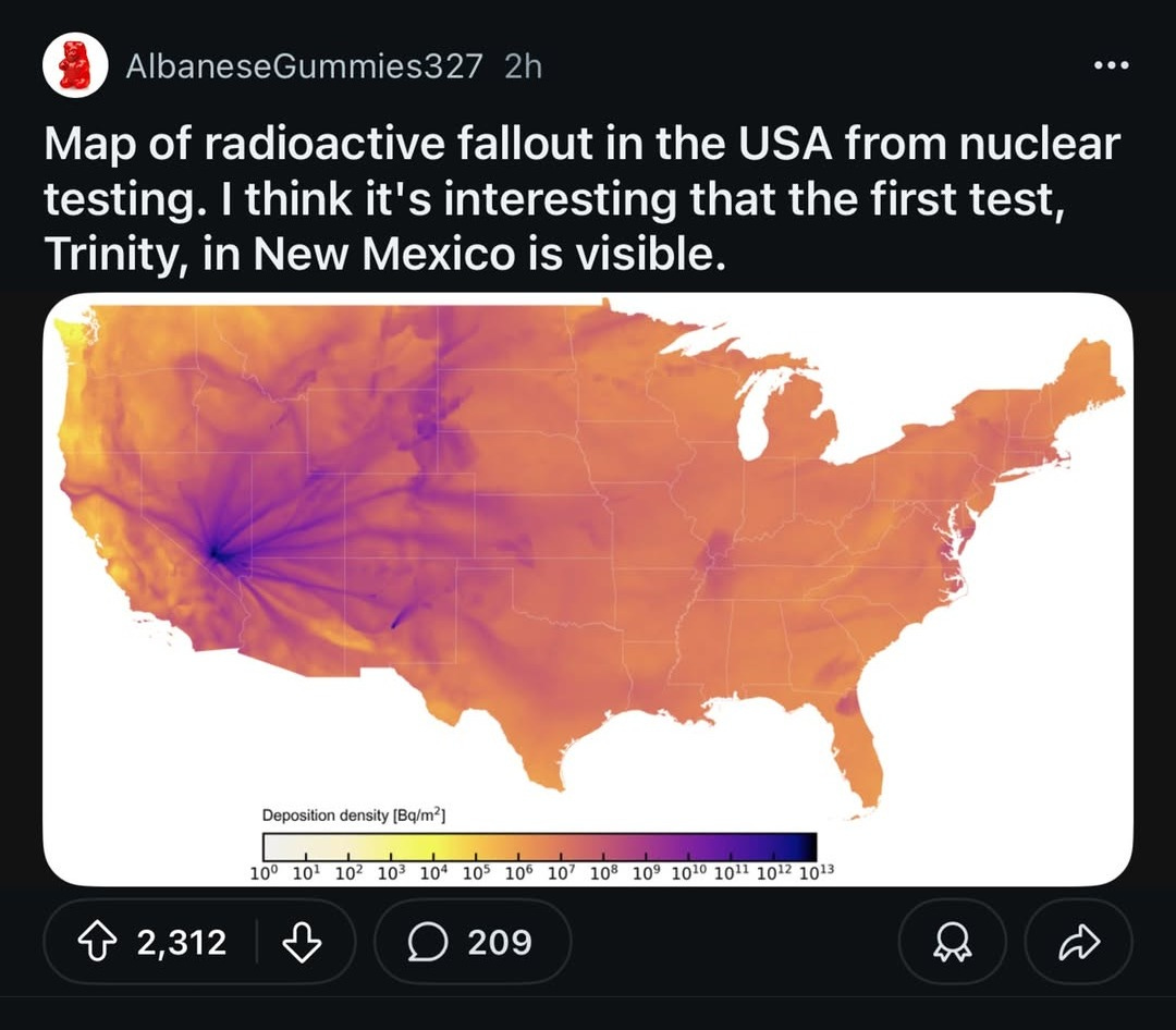 Map of Radioactive Fallout in the U.S. Map of Radioactive Fallout in the U.S.