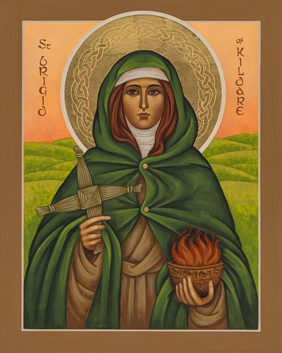 Saint Brigid of Kildare, Icon Print Saint Brigid of Kildare, Icon Print