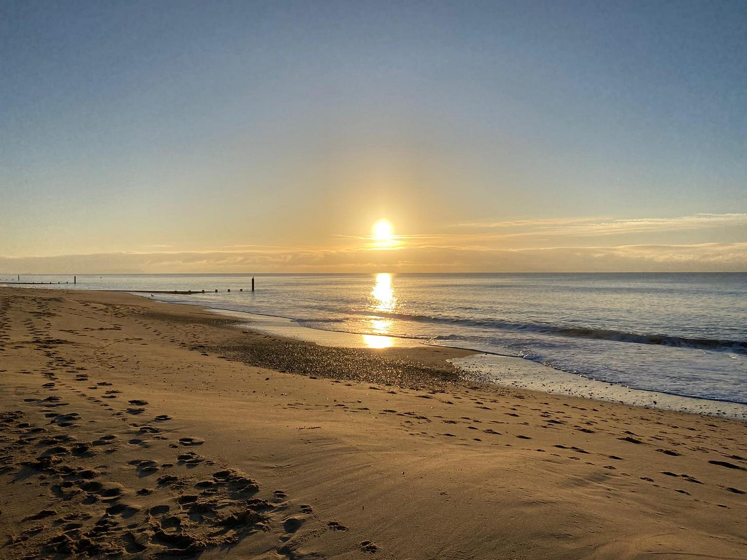 Southbourne beach in early morning light