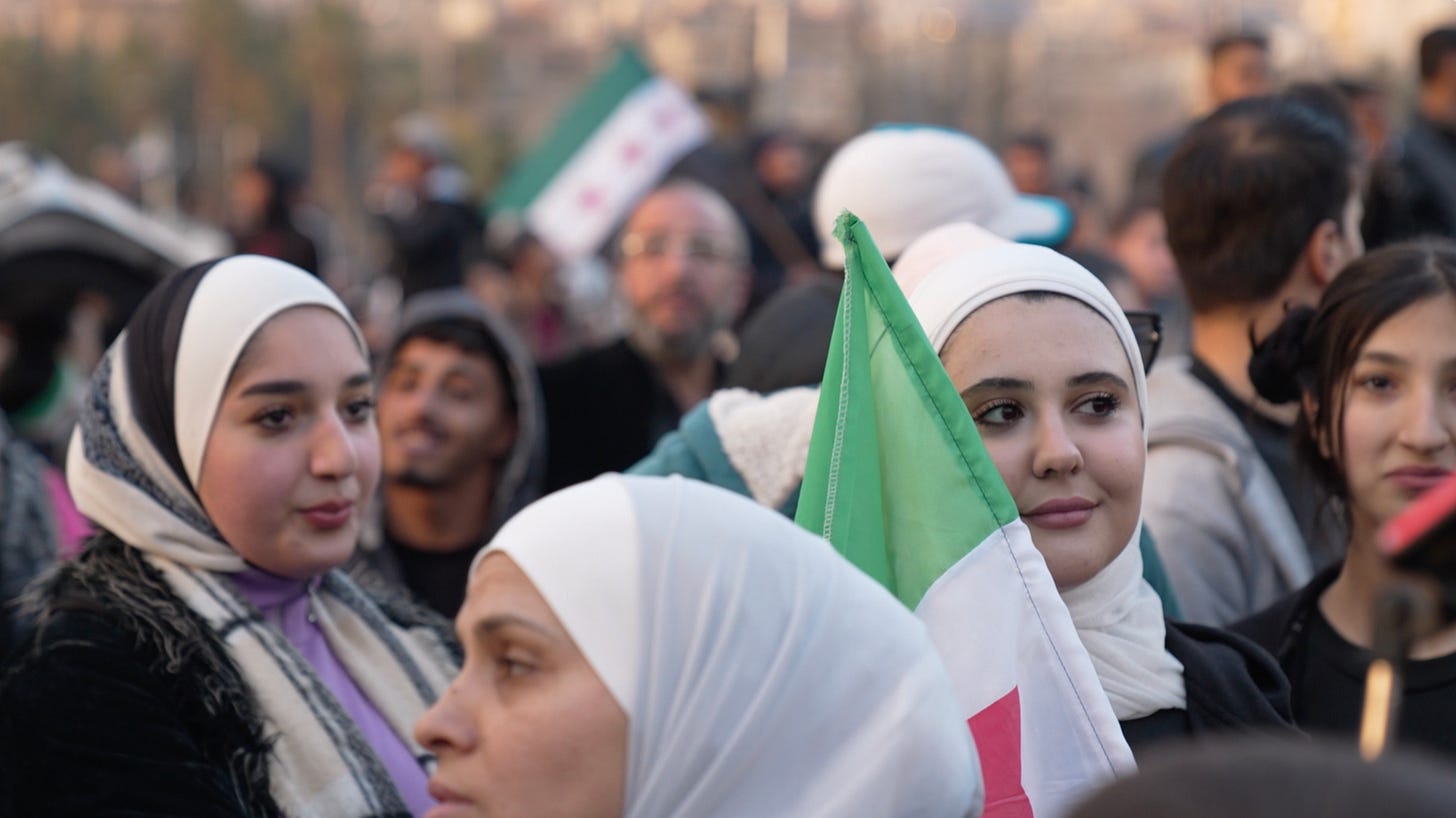 Young women on the streets of Damascus