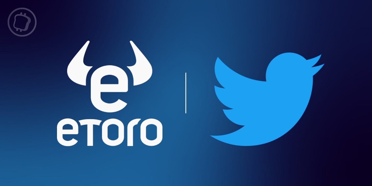 Twitter s'associe à eToro pour faciliter l'achat de cryptomonnaies pour ses utilisateurs