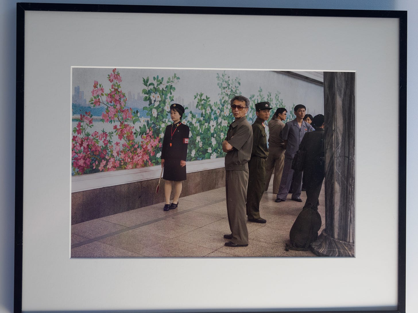 North Korean woman at train station