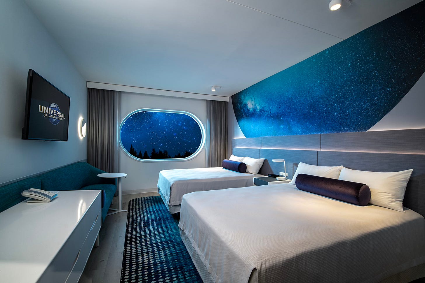 Universal Terra Luna Resort concept art of Guest Room