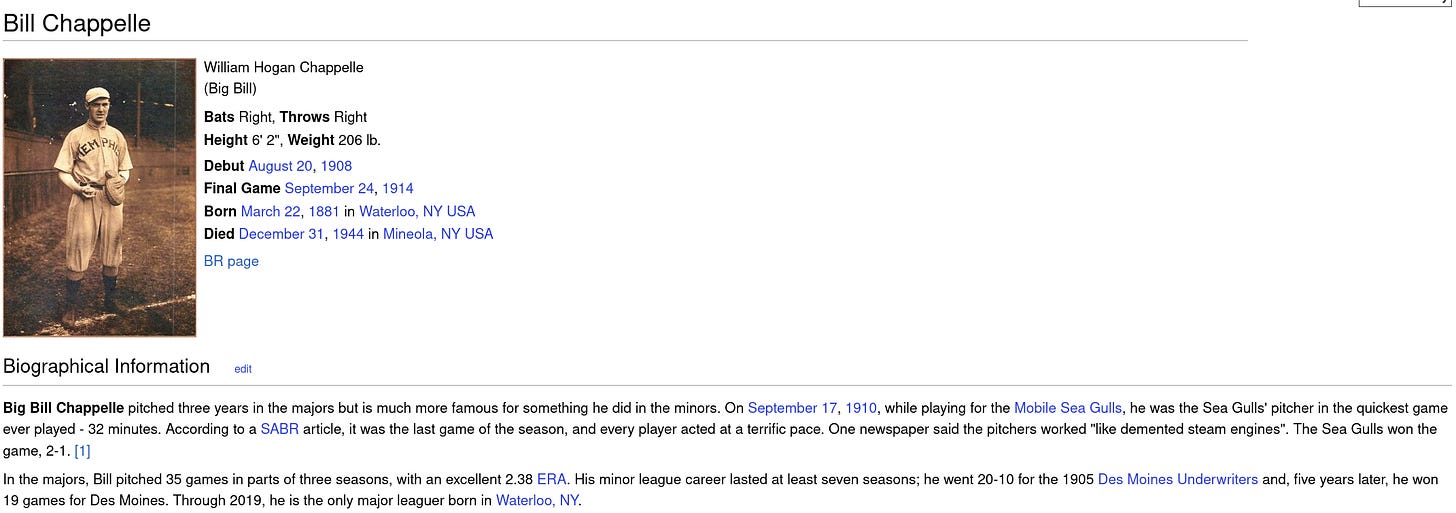 Bill Chappelle Baseball Reference Bullpen