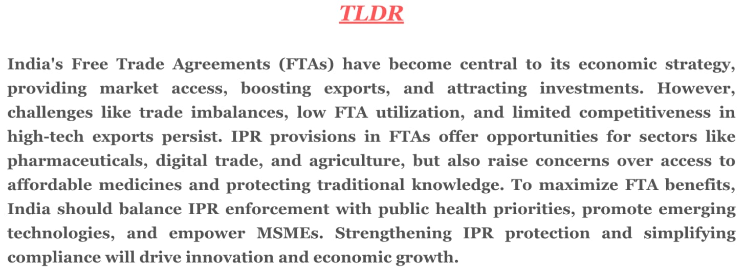 Expanding Horizons: India’s Free Trade Agreements & IPR Challenges