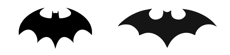 Two batman logos, black on white, that look very similar
