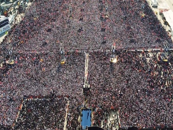 Masses of people at Turkish President Recep Tayyip Erdogan's Rally in Istanbul. (Photo Credit - Twitter: @RTErdogan)