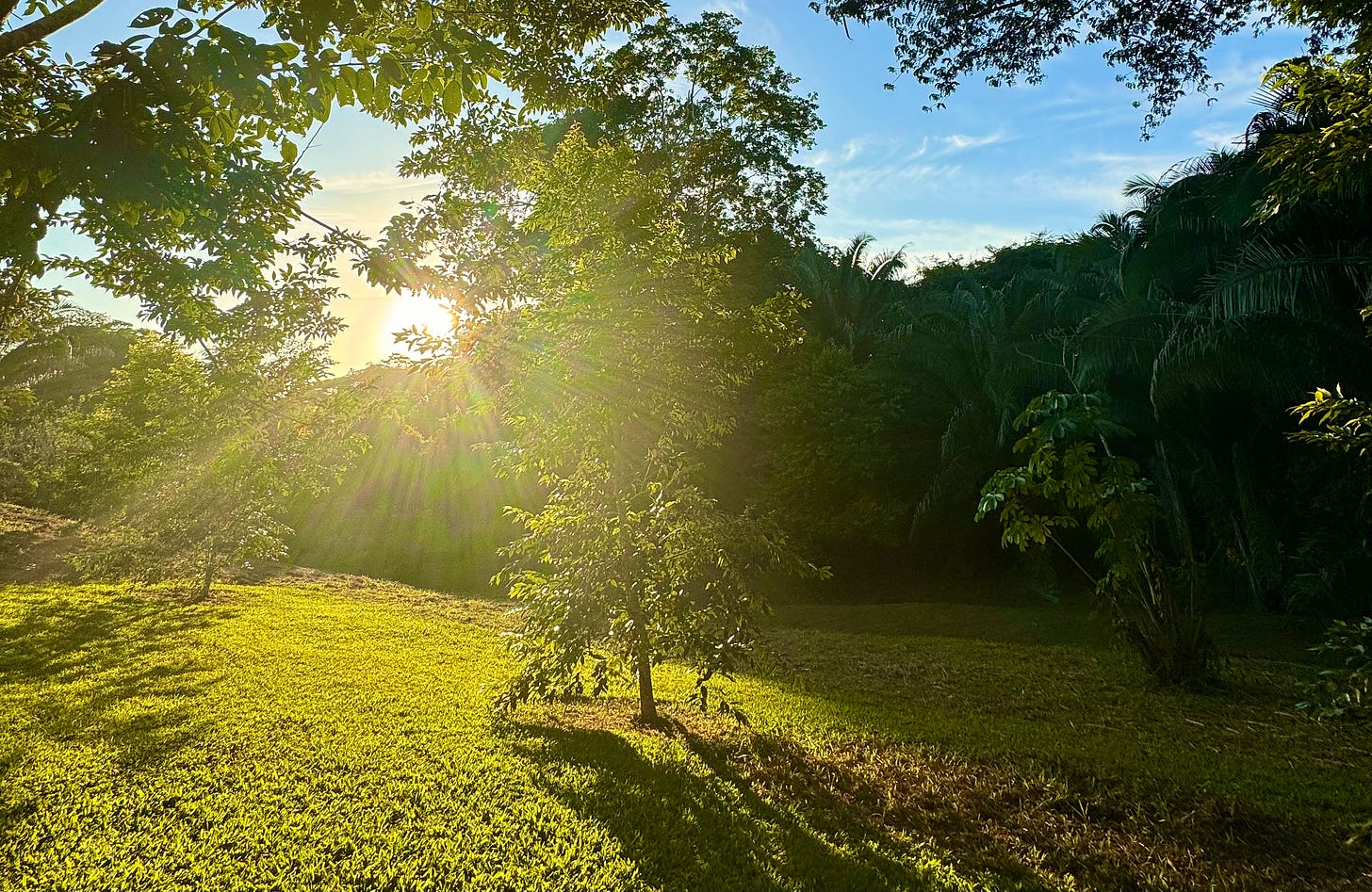 Photo of sunset in Cayo district of Belize by author