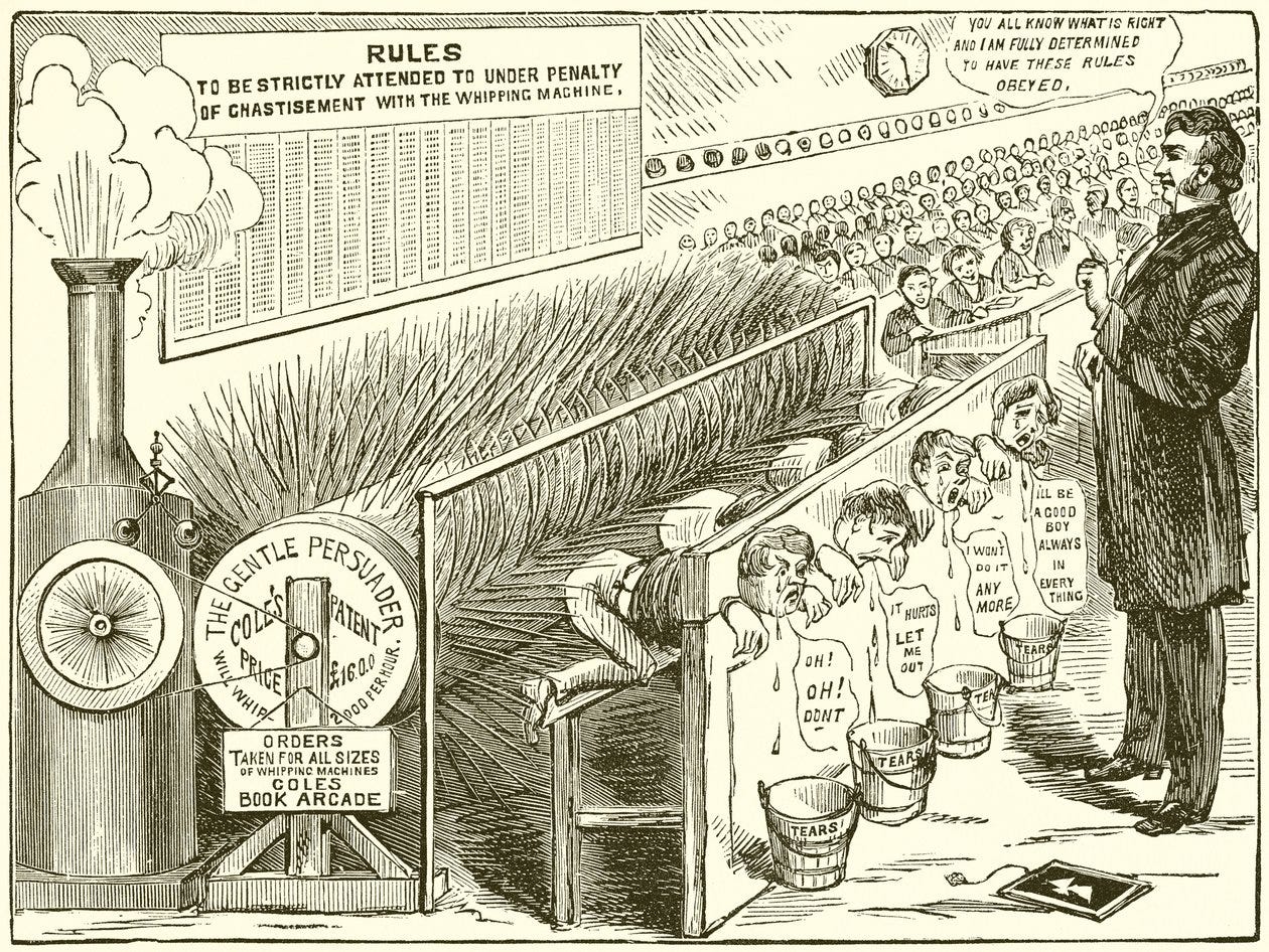 Coles Patent Whipping Machine for Flogging Naughty Boys in School