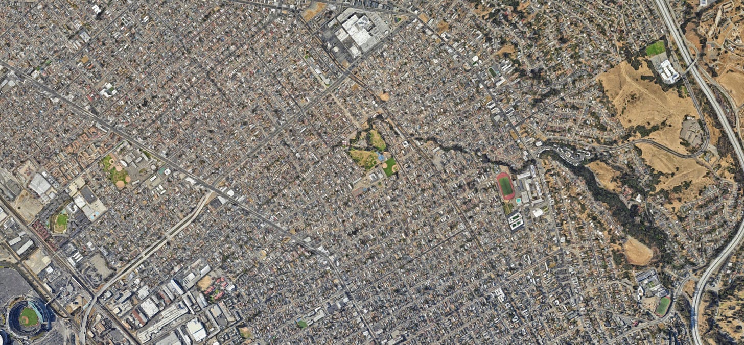 Aerial view of the Coliseum and surrounding area