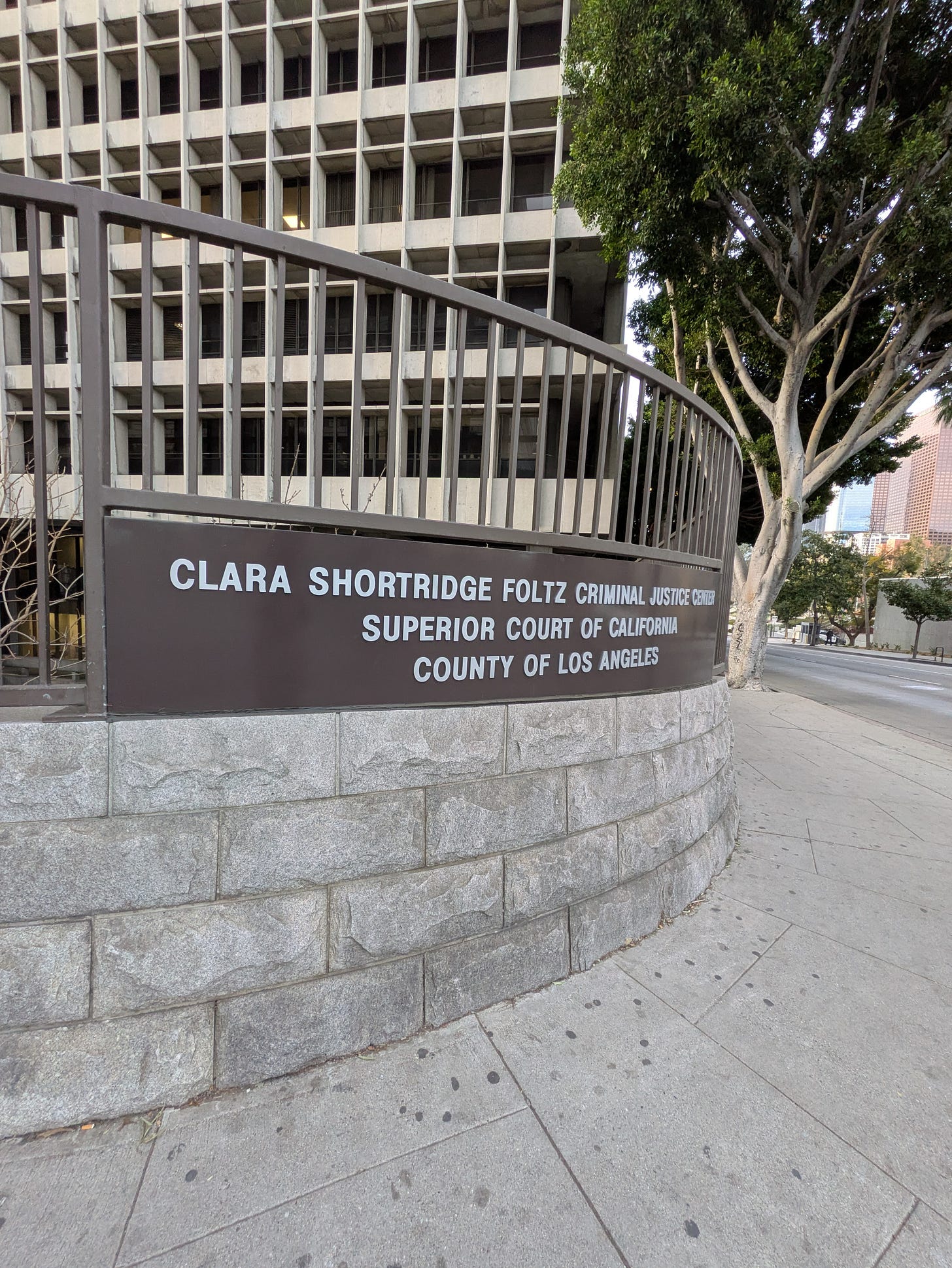 Sign for the Clara Shortridge Foltz Criminal Justice Center 