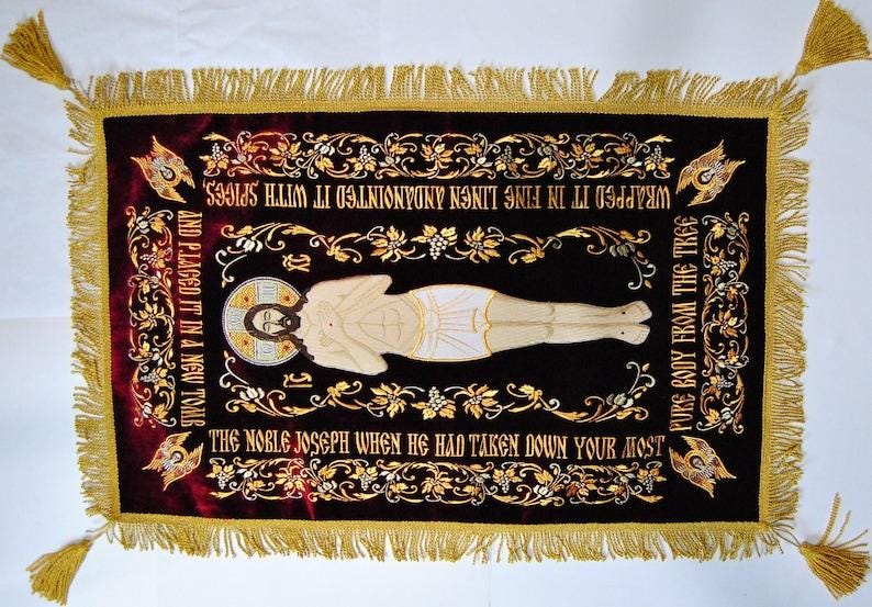 Nuevo Epitaphios Cover Orthodox Shroud of Christ imagen 1