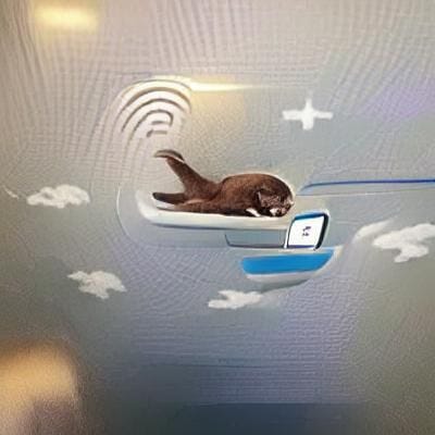 an otter on a plane using wifi an otter on a plane using wifi