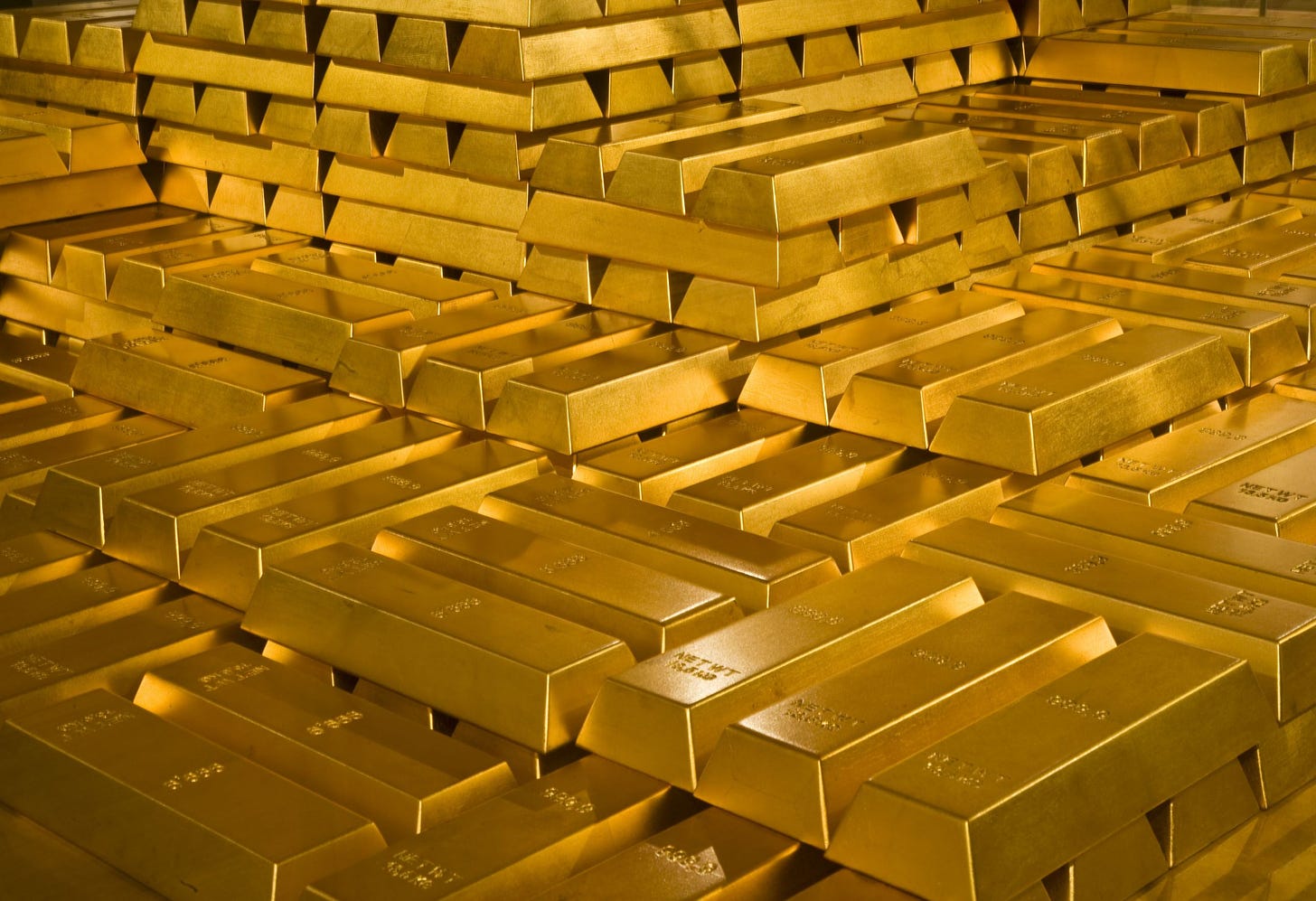 photo of piles of gold bars