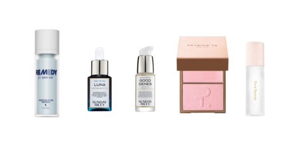 Beauty products we're loving lately from Remedy, Sunday Riley, Patrick Ta, and Rare Beauty.